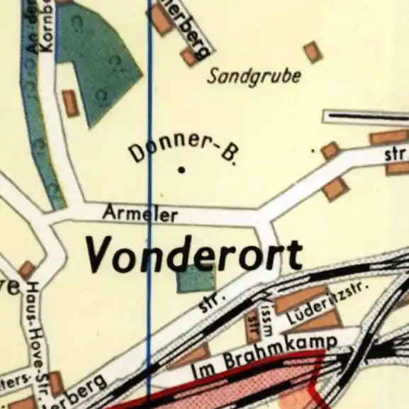 Straßenbenennungen nach kolonialen Akteuren (Stadtplan von 1958).
