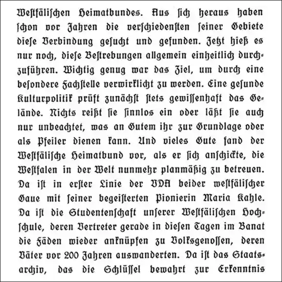 Stilisierter Ausschnitt des Auszugs eines Tagungsberichts in Frakturschrift.